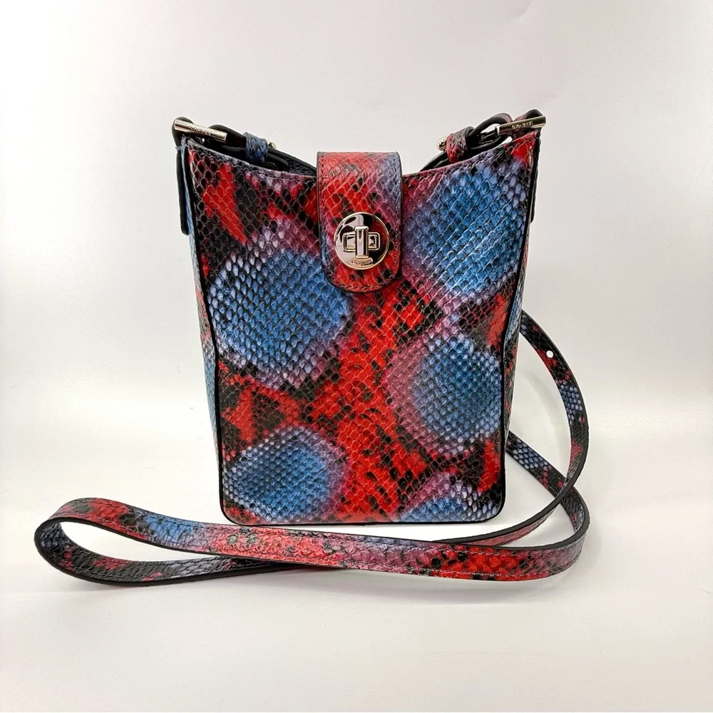 Brahmin Marley Heat All Over Snake Embossed Leather Crossbody Bag Purse NWOT - Picture 1 of 12